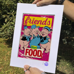 Pop-Art Print, Poster Friends not Food, Animal Love, Activism, Vegan