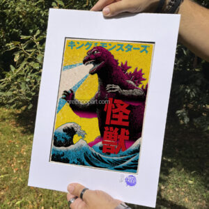 Pop-Art Print, Poster Cult Movie, Kaiju Monster, Godzilla, Japanese