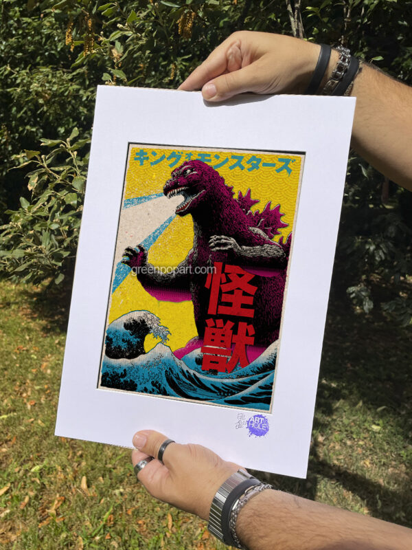 Pop-Art Print, Poster Cult Movie, Kaiju Monster, Godzilla, Japanese