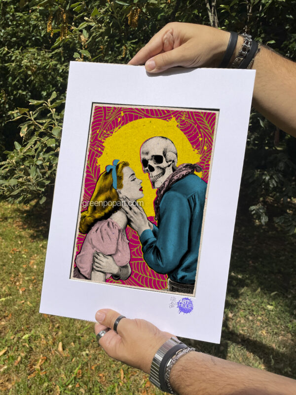 Pop-Art Print, Poster Romance, Love, Gothic, Skull Kiss
