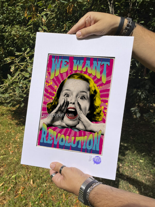 Pop-Art Print, Poster Activism, We Want Revolution, Woman Rights