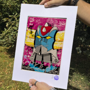 Pop-Art Print, Poster Cult Comics Ufo Robot Grendizer, Tv Series, 80s, Go Nagai, Goldrake, Goldorak