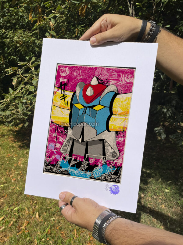 Pop-Art Print, Poster Cult Comics Ufo Robot Grendizer, Tv Series, 80s, Go Nagai, Goldrake, Goldorak