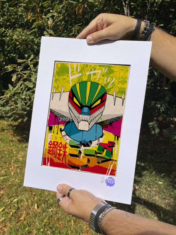 Pop-Art Print, Poster Cult Comics Kotetsu Jeeg Robot, Tv Series, 80s, Go Nagai