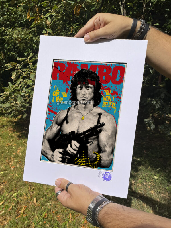 Pop-Art Print, Poster Cult Movie Rambo, 80s, Action, Sylvester Stallone