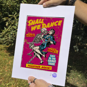 Pop-Art Print, Poster Shall We Dance, Humor, Horror, 50s Comics, Skeleton, Skull