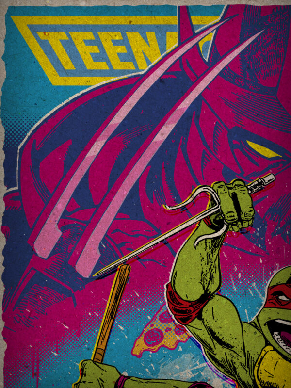 Pop-Art Print, Poster Cult Comics Ninja Turtles, Tv Series, 80s, 90s