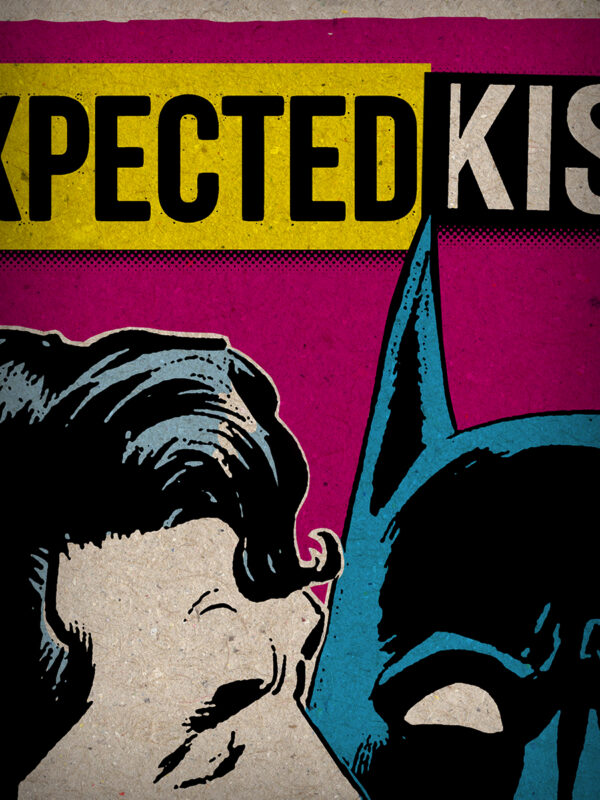 Pop-Art Print, Poster Lgbt Gay Rights Superman Batman Kiss, 80s, 90s, Cult Comics, Love, Relationships
