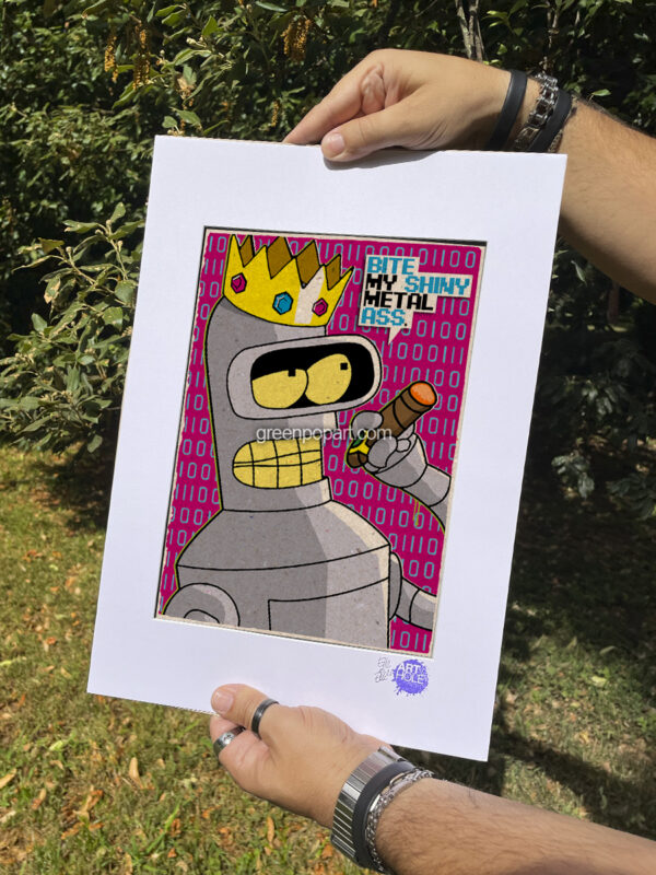 Bender Pop-Art Print, Poster Cult Sci-Fi Comedy, Tv Series, Futurama, Matt Groening