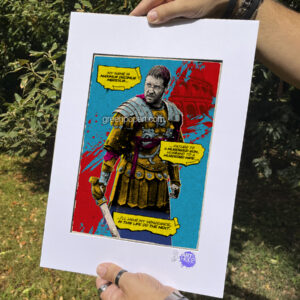Pop-Art Print, Poster Cult Movie Maximus Decimus from The Gladiator, Russell Crowe, Ridley Scott, 2000