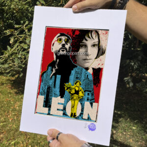 Pop-Art Print, Poster Cult Movie Leon the Professional, 90s Action, Luc Besson, Jean Reno, Nathalie Portman, Mathilda