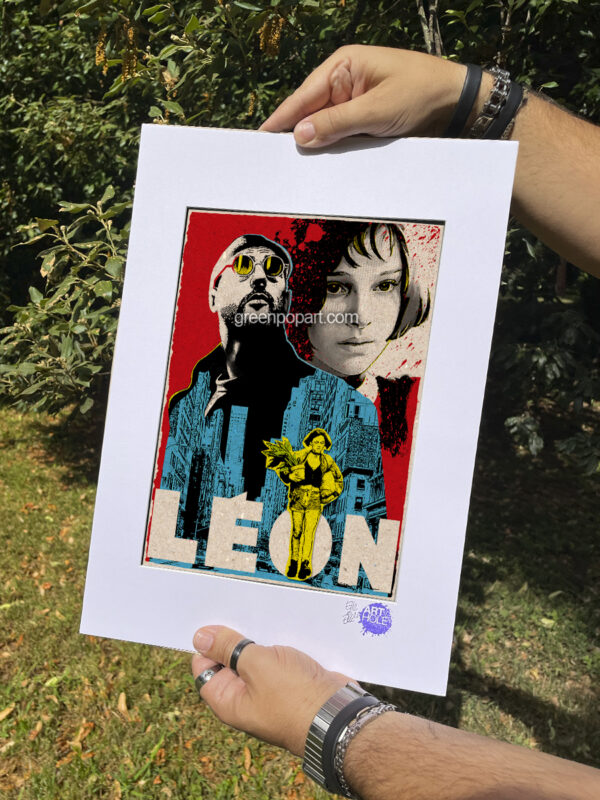 Pop-Art Print, Poster Cult Movie Leon the Professional, 90s Action, Luc Besson, Jean Reno, Nathalie Portman, Mathilda