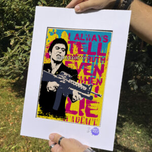 Pop-Art Print, Poster Cult Movie Tony Montana from Scarface, 80s Action, Al Pacino, De Palma