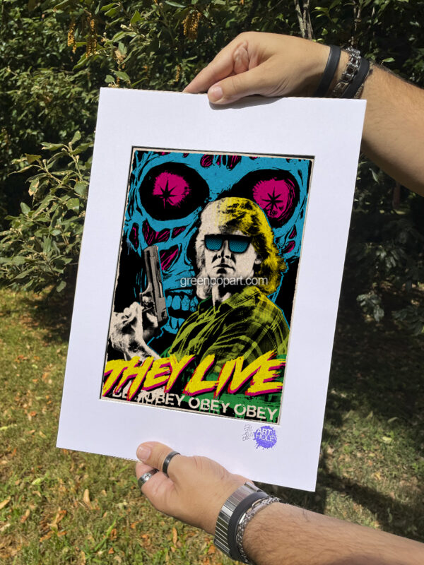 Pop-Art Print, Poster Cult Movie They Live, 80s Action, Horror, Sci-Fi, Roddy Piper, John Carpenter, Obey