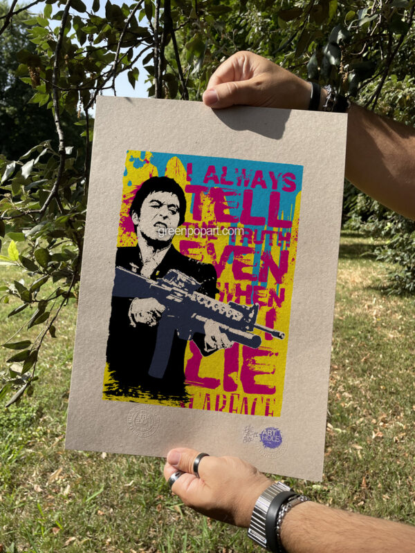 Pop-Art Print, Poster Cult Movie Tony Montana from Scarface, 80s Action, Al Pacino, De Palma
