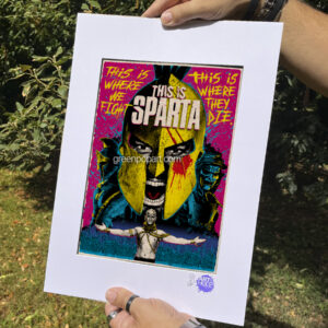 Pop-Art Print, Poster Cult Movie, King Leonidas from 300, 2000s, Gerard Butler, Zack Snyder, This is Sparta, Spartan