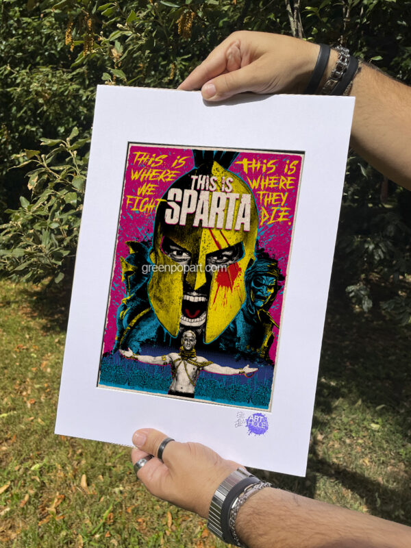 Pop-Art Print, Poster Cult Movie, King Leonidas from 300, 2000s, Gerard Butler, Zack Snyder, This is Sparta, Spartan