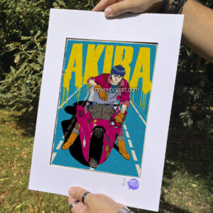 Kaneda bike from Akira Pop-Art Print, Poster Cult Anme, Manga, 80s