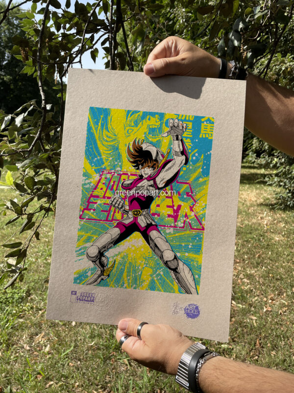 Pegasus from Saint Seiya Pop-Art Print, Poster Cult Anime, Manga, 80s, 90s, Cavalieri dello Zodiaco