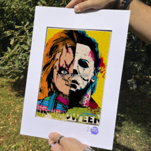 Pop-Art Print, Poster Cult Movie, Chucky from Child's Play and Michael Myers from Halloween, 90s, 80s, Horror, Slasher, John Carpenter