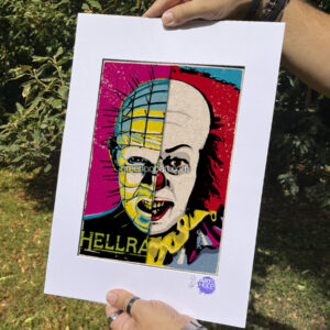 Pop-Art Print, Poster Cult Movie, Pinhead from Hellraiser and Pennywise from IT, 90s, 80s, Horror, Clive Barker, Stephen King, Tim Curry