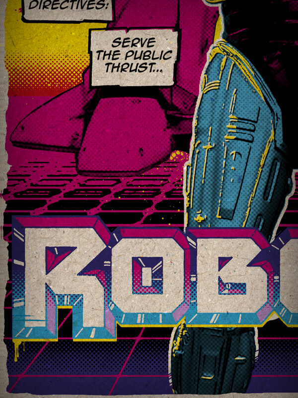 Pop-Art Print, Poster Cult Movie, Robocop, 80s, Sci-Fi, Alex Murphy, Paul Verhoeven, Peter Weller
