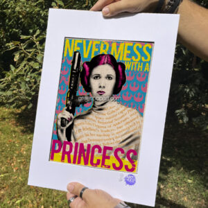 Pop-Art Print, Poster Cult Movie, Princess Leia, Never Mess With a Princess!, 80s, Carrie Fisher, Star Wars, Sci-Fi, Feminist, Feminism